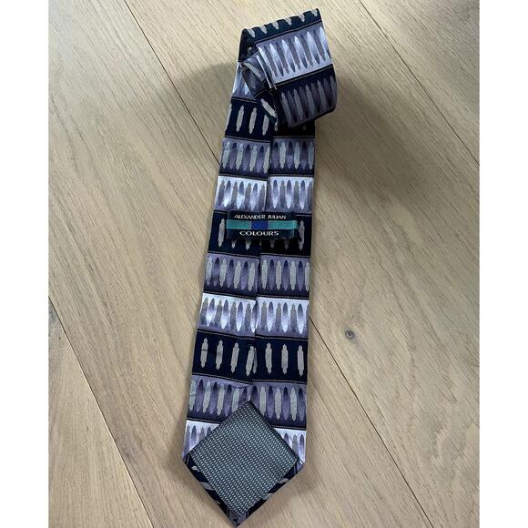 Alexander Julian Colours Silk Tie - Art Deco Pattern - Picture 5 of 5